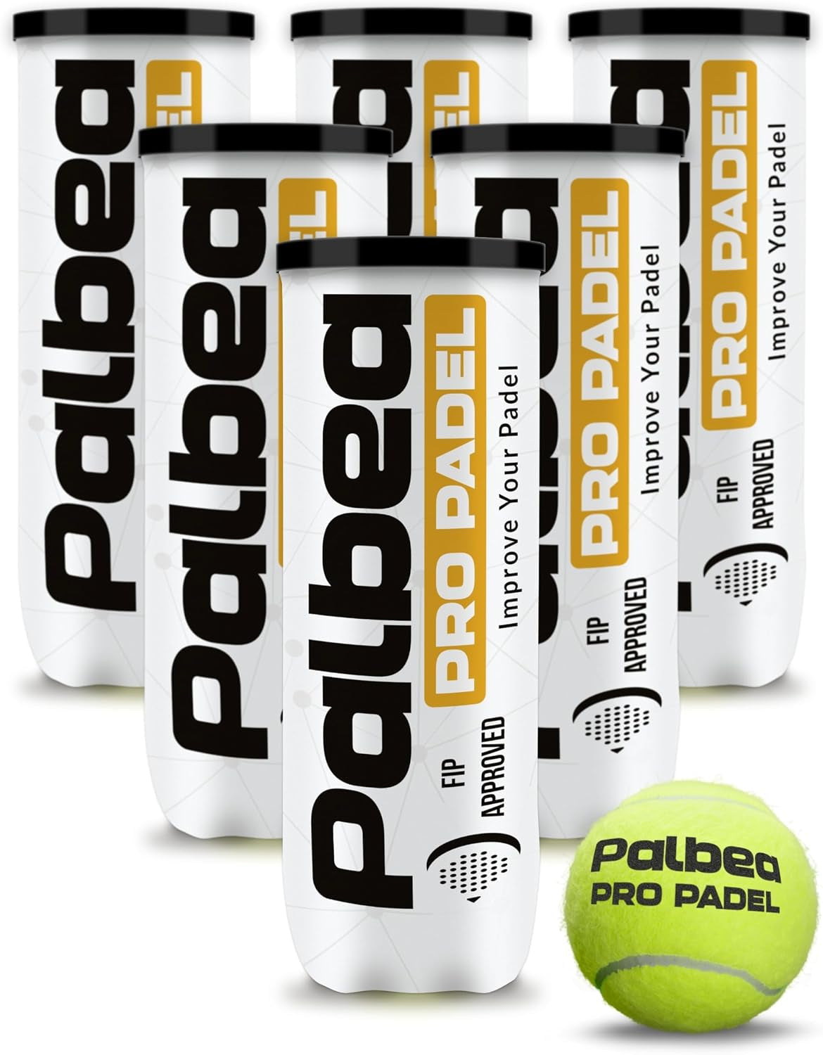 PRO Padel Balls. 6/12/24 Tubes of 3 Padel Tennis Balls FIP Approved