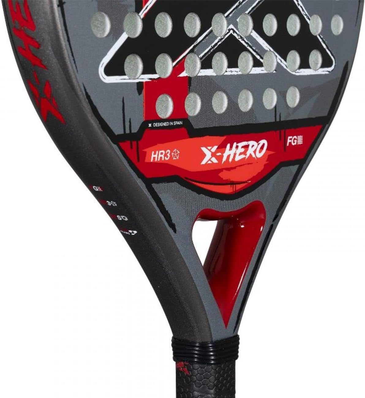 Padel Racket X-Hero 2026 | round Shape Pala Padel for Beginners & Intermediate Players | Carbon Frame, 3K Fiber Glass Face, HR3 White Eva Core | DCS Stability, Lightweight Agility & Gloss Surface