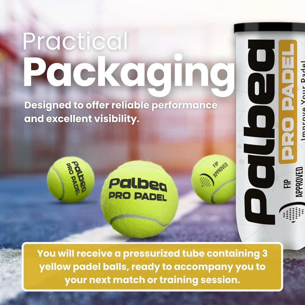 PRO Padel Balls. 6/12/24 Tubes of 3 Padel Tennis Balls FIP Approved