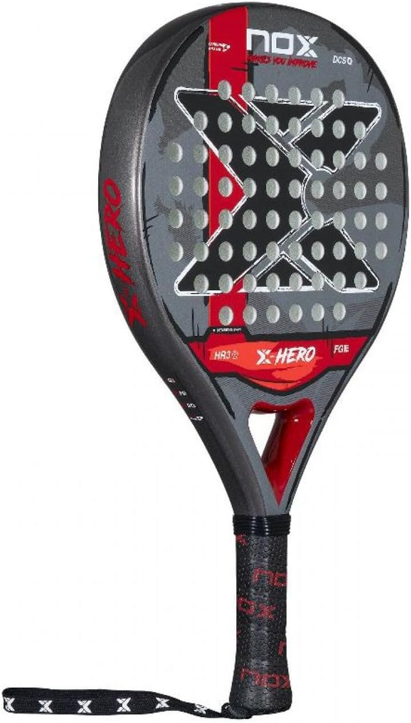 Padel Racket X-Hero 2026 | round Shape Pala Padel for Beginners & Intermediate Players | Carbon Frame, 3K Fiber Glass Face, HR3 White Eva Core | DCS Stability, Lightweight Agility & Gloss Surface
