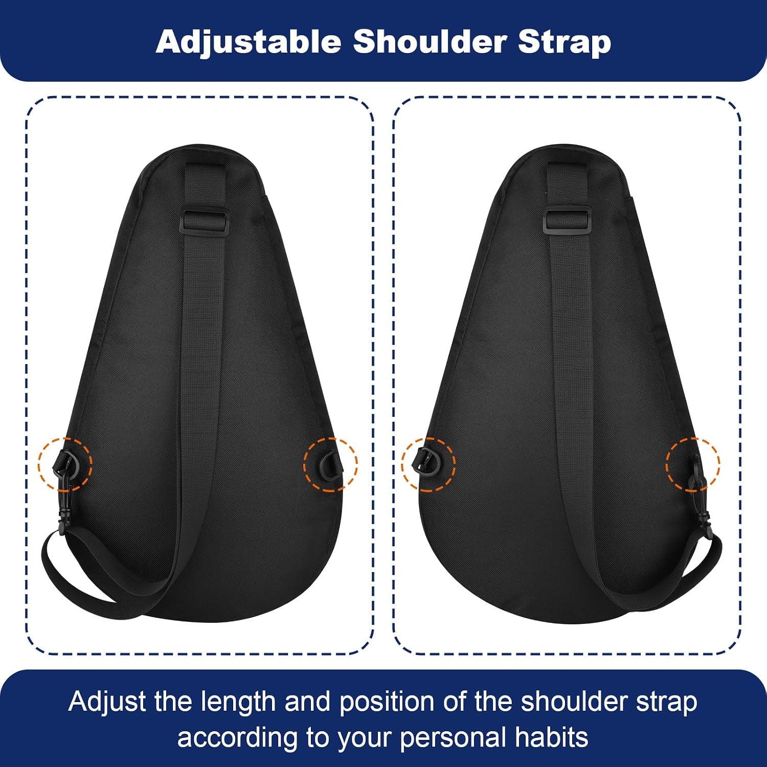 Padel Racket Bag Pickleball Paddle Sling Backpack Padel Racquet Storage Bag, Padel (Paddel Tennis) Equipment Carrying Bag with Mesh Pocket for 2 Paddles Ball Water Bottle & Accessory
