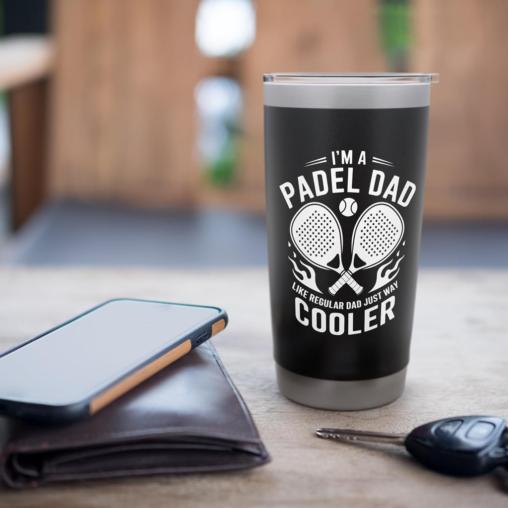 Tennis Padel Player Father, Racket Sports Padel Lover Dad Stainless Steel Insulated Tumbler