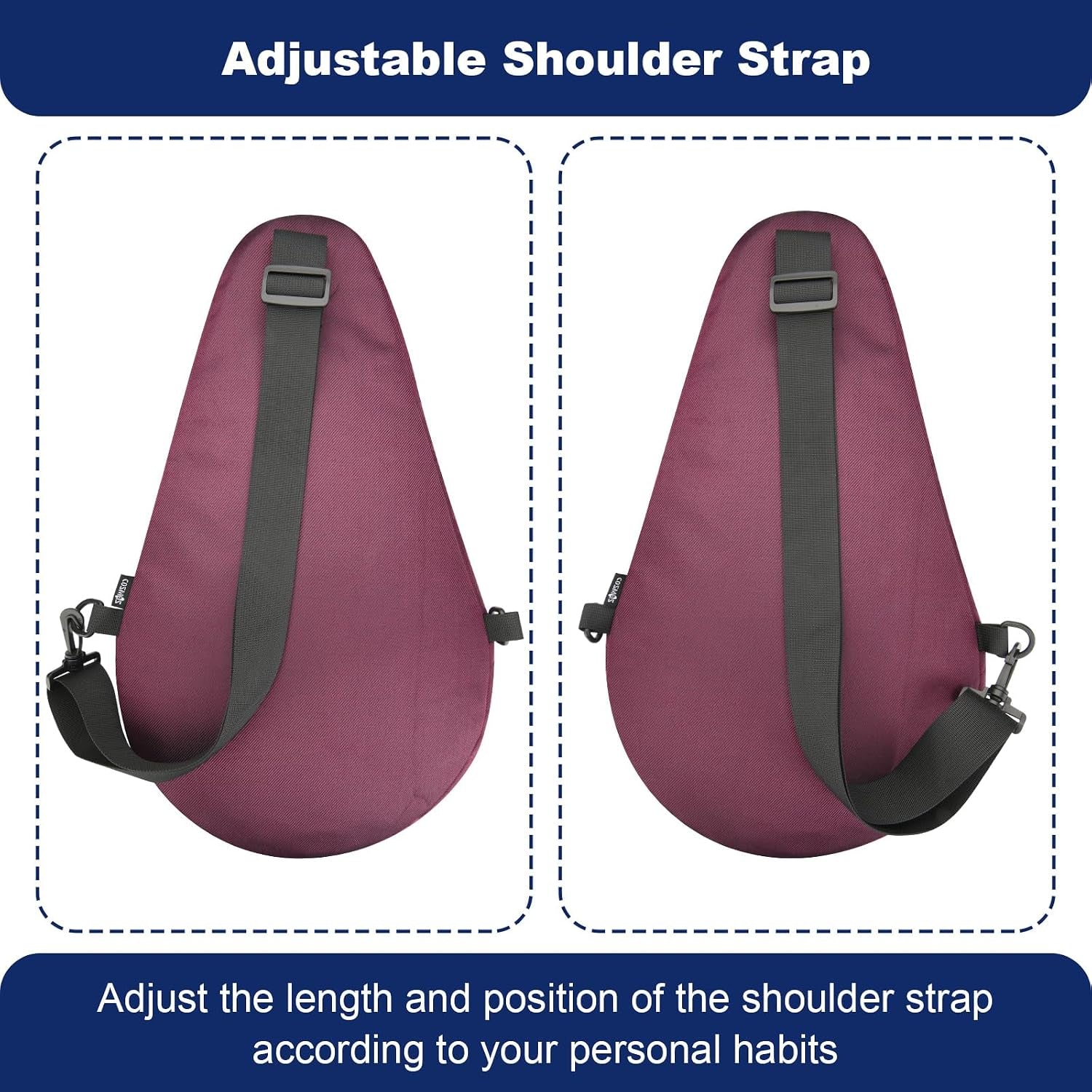 Padel Racket Bag Pickleball Paddle Sling Backpack Padel Racquet Storage Bag, Padel (Paddel Tennis) Equipment Carrying Bag with Mesh Pocket for 2 Paddles Ball Water Bottle & Accessory