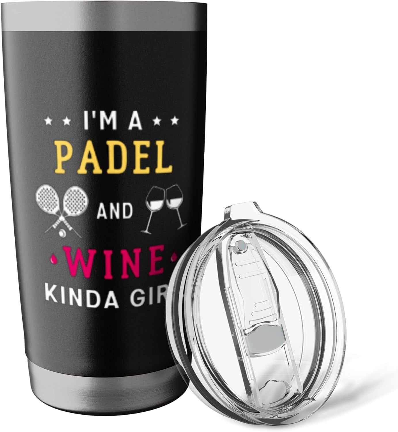 Padel and Wine Padel Racket Women Padel Tennis Stainless Steel Insulated Tumbler