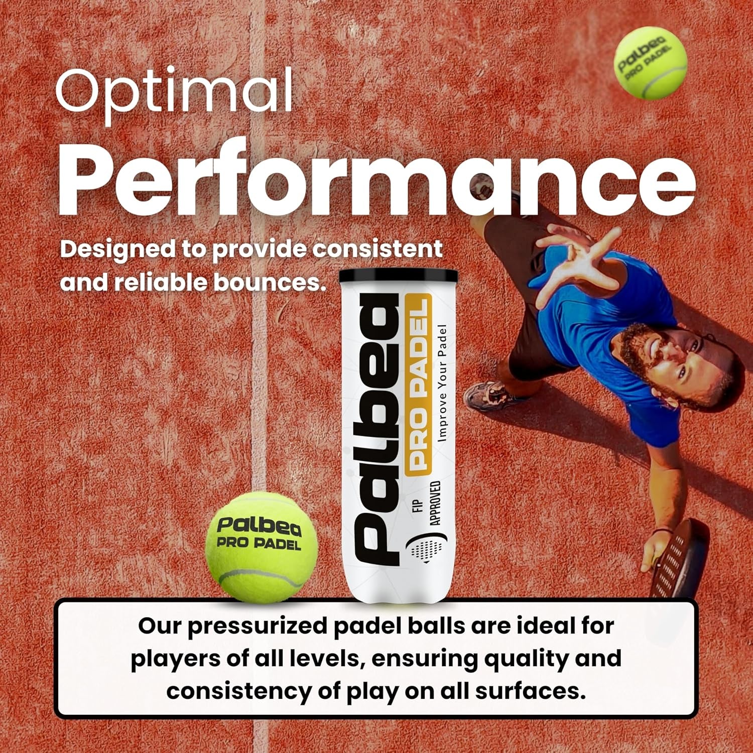 PRO Padel Balls. 6/12/24 Tubes of 3 Padel Tennis Balls FIP Approved