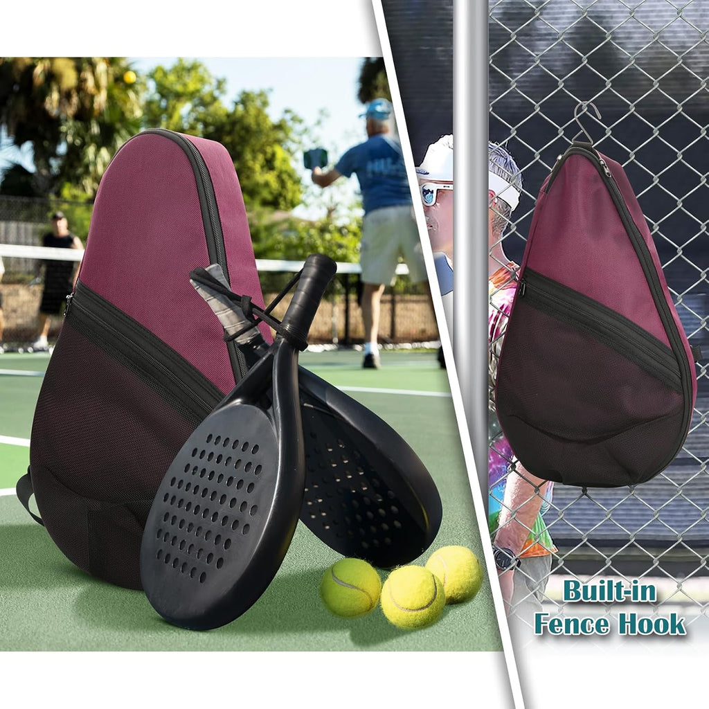Padel Racket Bag Pickleball Paddle Sling Backpack Padel Racquet Storage Bag, Padel (Paddel Tennis) Equipment Carrying Bag with Mesh Pocket for 2 Paddles Ball Water Bottle & Accessory